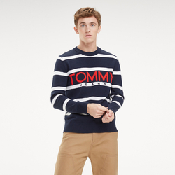 Tommy Hilfiger pánsky tmavomodrý pruhovaný sveter