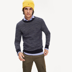Tommy Hilfiger pánsky tmavomodrý sveter Honeycomb