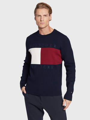 Tommy Hilfiger pánsky tmavomodrý sveter - XL (0GY)