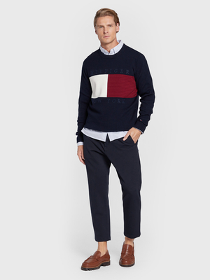 Tommy Hilfiger pánsky tmavomodrý sveter - XL (0GY)