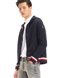 Tommy Hilfiger pánsky tmavomodrý sveter s kapucňou