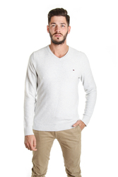 Tommy Hilfiger pánsky svetlo sivý sveter Ricecorn
