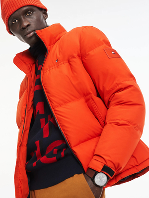Tommy Hilfiger pánska oranžová páperová bunda - M (SG4)