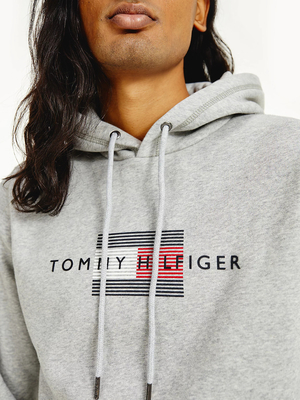 Tommy Hilfiger pánska šedá mikina s kapucňou - M (P91)