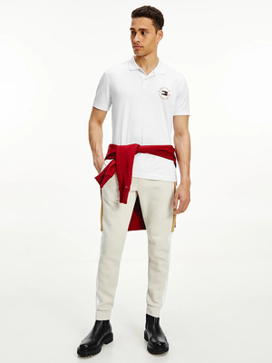 Tommy Hilfiger pánske biele polo tričko - S (YBR)