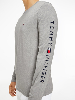 Tommy Hilfiger pánske šedé tričko s dlhým rukávom - M (P91)