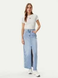 Tommy Jeans dámske biele tričko - L (YBL)