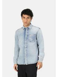 Tommy Jeans pánska džínsová košeľa - M (1AB)