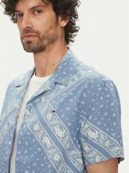 Tommy Jeans pánska modrá košeľa - S (DY6)