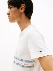 Tommy Jeans pánske krémové tričko - S (YBH)