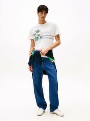Tommy Jeans pánske krémové tričko - S (YBH)