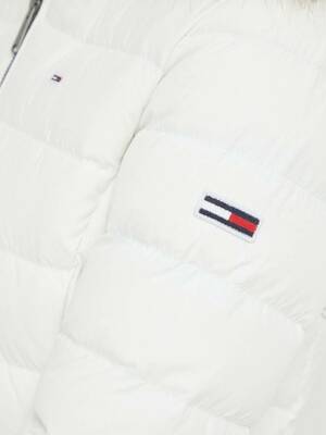 Tommy Jeans dámska biela dlhá bunda - XS (YBL)