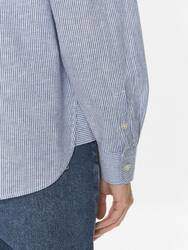 Tommy Jeans dámska pruhovaná modrá košeľa - M (C6H)
