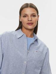 Tommy Jeans dámska pruhovaná modrá košeľa - XS (C6H)
