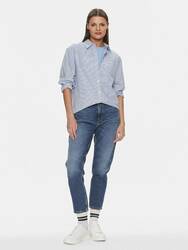 Tommy Jeans dámska pruhovaná modrá košeľa - XS (C6H)