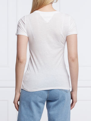 Tommy Jeans dámske biele tričko - S (YBR)