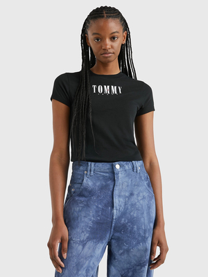 Tommy Jeans dámske čierne tričko - S (BDS)