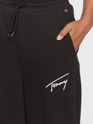 Tommy Jeans dámske čierne tepláky TOMMY SIGNATURE - M/R (BDS)