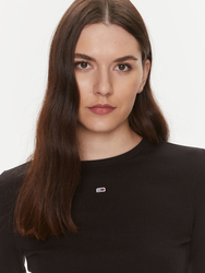 Tommy Jeans dámske čierne tričko Slim - XS (BDS)