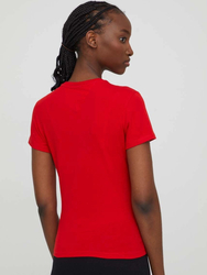 Tommy Jeans dámske červené tričko - XS (XNL)