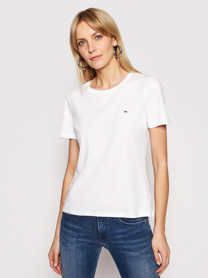 Tommy Jeans dámske biele tričko - S (YBL)