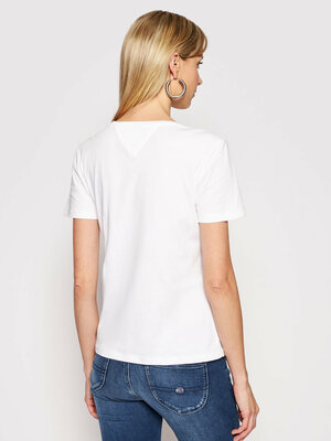 Tommy Jeans dámske biele tričko - S (YBL)