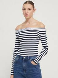 Tommy Jeans dámske pruhované tričko  - L (C1G)