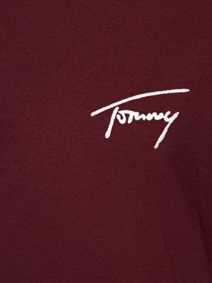 Tommy Jeans dámske vínové tričko SIGNATURE - XS (VLP)