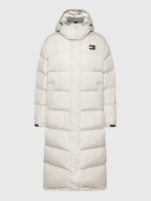 Tommy Jeans dámsky béžový zimný kabát - S (ACE)