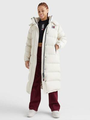 Tommy Jeans dámsky béžový zimný kabát - XS (ACE)