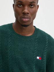 Tommy Jeans pánsky zelený sveter - S (CWG)