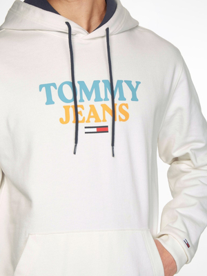 Tommy Jeans pánska smotanová mikina ENTRY HOODIE - L (YBH)
