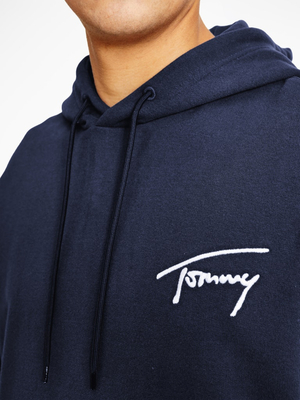 Tommy Jeans pánska tmavomodrá mikina SIGNATURE HOODIE - S (C87)