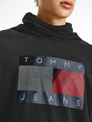 Tommy Jeans pánska čierna mikina REFLECTIVE - L (BDS)