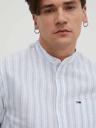 Tommy Jeans pánska pruhovaná košeľa Mao - M (C3S)