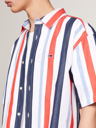 Tommy Jeans pánska pruhovaná košeľa Stripes - M (YBR)