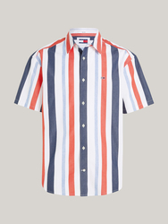 Tommy Jeans pánska pruhovaná košeľa Stripes - M (YBR)