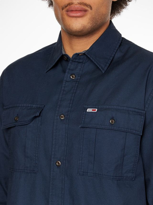 Tommy Jeans pánska tmavomodrá košeľa - M (C87)