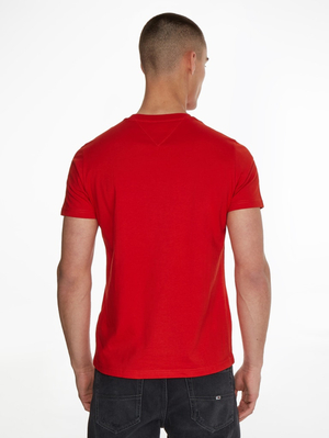 Tommy Jeans pánske červené tričko - M (XNL)
