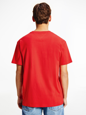 Tommy Jeans pánske červené tričko SIGNATURE - M (XNL)