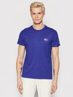 Tommy Jeans pánske modré tričko CHEST LOGO - S (VQ6)