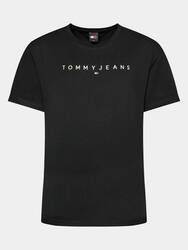 Tommy Jeans pánske čierne tričko LINEAR - M (BDS)