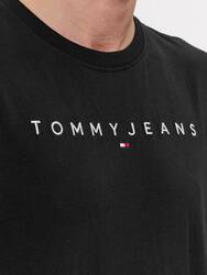 Tommy Jeans pánske čierne tričko LINEAR - M (BDS)