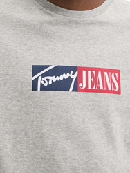 Tommy Jeans pánske šedé tričko - M (P6N)