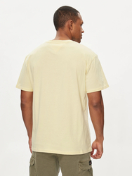 Tommy Jeans pánske žlté tričko LINEAR - L (ZHO)