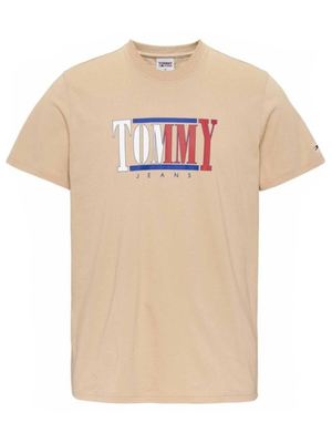 Tommy Jeans pánske béžové tričko - M (AB4)