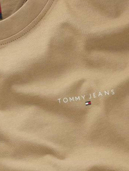 Tommy Jeans pánske béžové tričko - S (ACT)