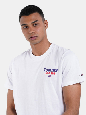 Tommy Jeans pánske biele tričko - M (YBR)