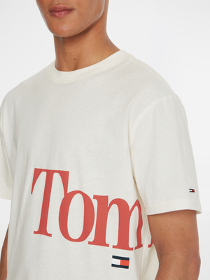 Tommy Jeans pánske biele tričko - S (YBH)