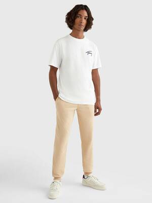 Tommy Jeans pánske biele tričko SIGNATURE - S (YBR)